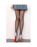 Collant Resille Fleuri Noir