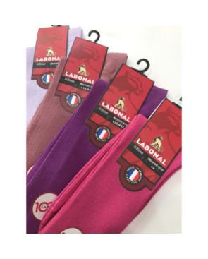  assortiment-Chaussette-Labonal-coton-fil-d-ecosse-sans-compression-homme-rose-fushia-violet-parme