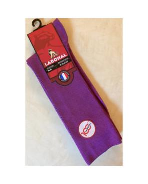  Chaussette-Labonal-coton-fil-d-ecosse-sans-compression-homme-violet