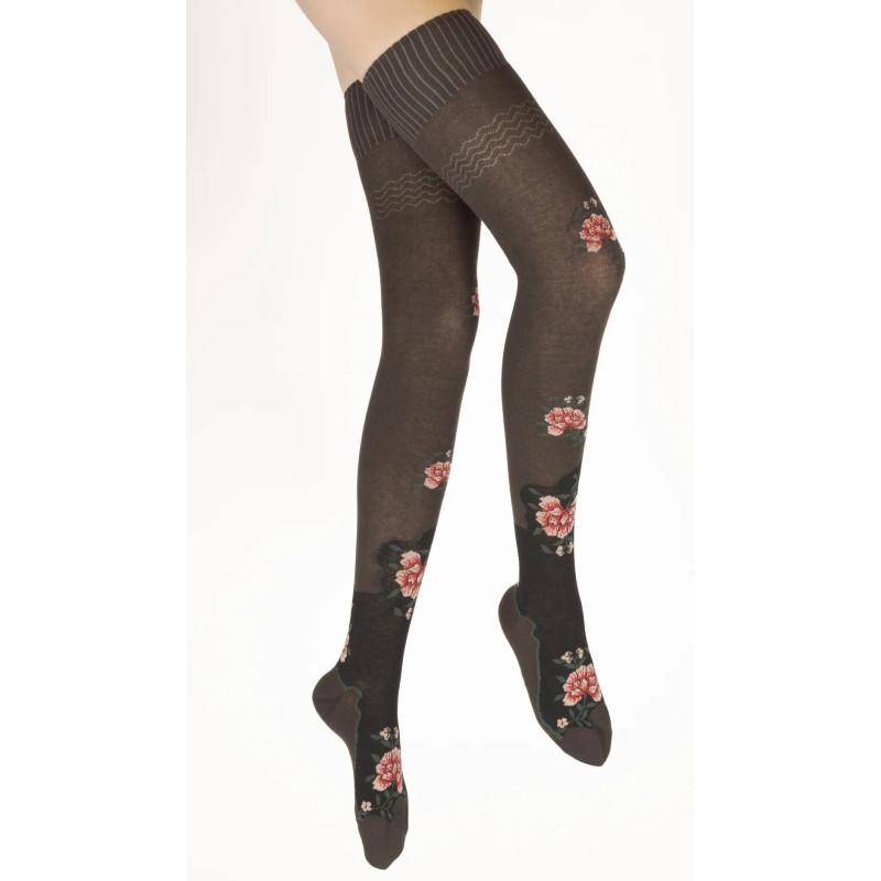 Jambières Berthe aux Grands Pieds Choco Fleurs