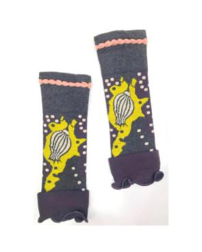 Mitaines Berthe aux Grands Pieds Fleurs d'hiver Pois