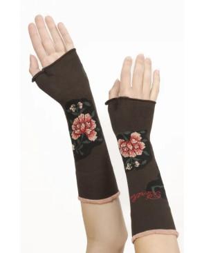  Mitaines-Berthe-aux-grands-pieds-oeillets-fleuris-choco-coton-en-vrai