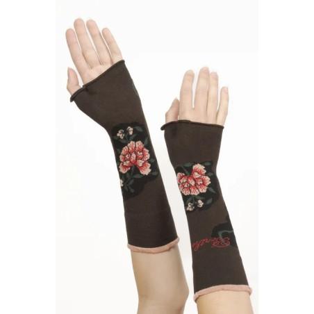  Mitaines-Berthe-aux-grands-pieds-oeillets-fleuris-choco-coton-en-vrai