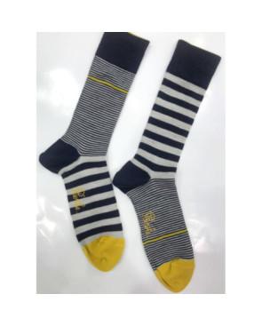 Chaussettes Berthe aux grands Pieds Hiver Homme Rayures asymétriques