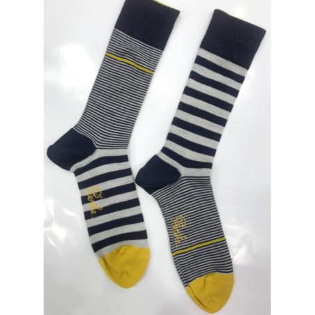 Chaussettes Berthe aux grands Pieds Hiver Homme Rayures asymétriques