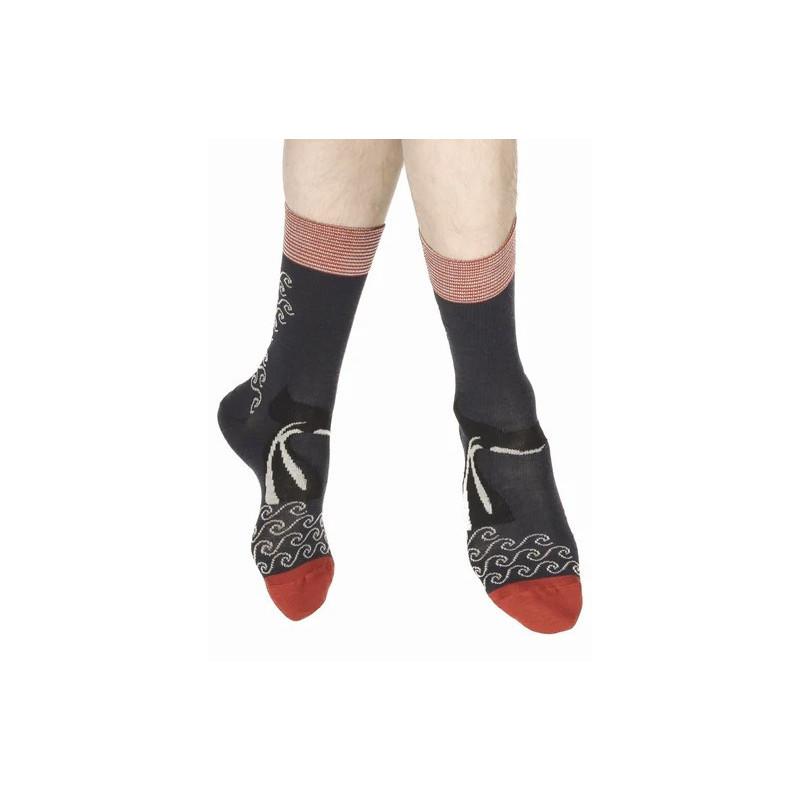 Chaussettes Berthe aux grands Pieds Hiver Flots et baleine