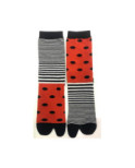 Chaussettes Tabis Berthe aux grands Pieds Pois et rayures Asymétrique