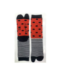 Chaussettes Tabis Berthe aux grands Pieds Pois et rayures Asymétrique