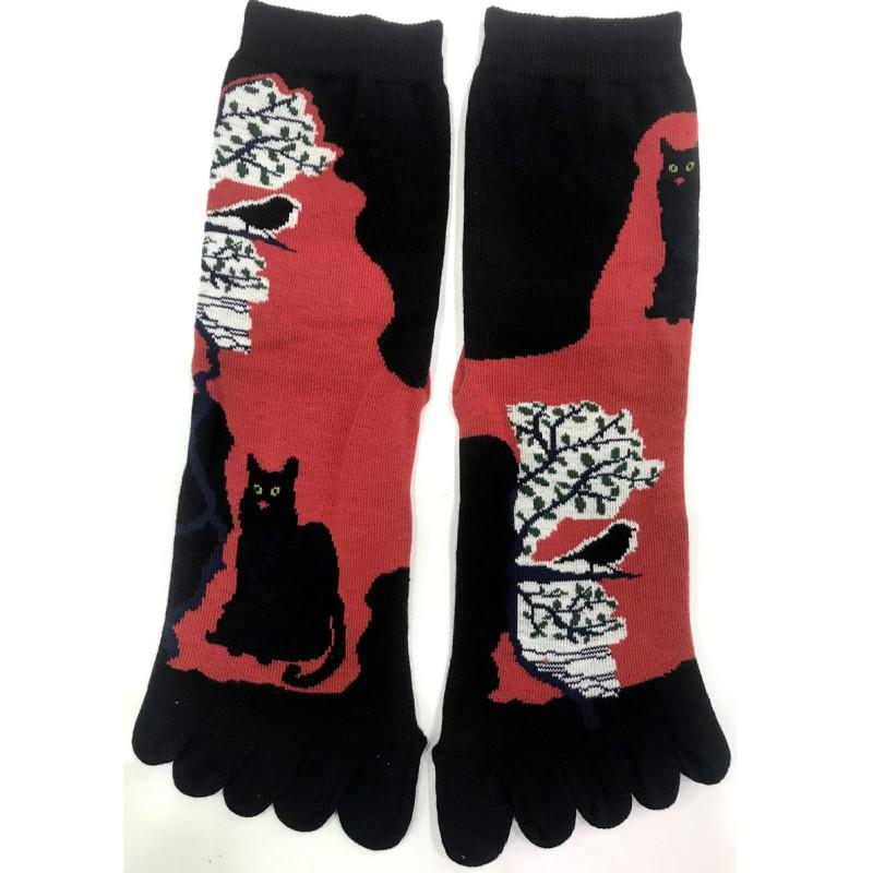 Chaussettes 5 Doigts Berthe aux grands Pieds chat Perché