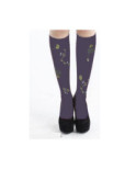 Mi bas Lycra prune Berthe aux gands Pieds Oiseaux Lyre