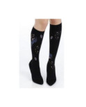 Mi bas Lycra Noir Berthe aux gands Pieds Oiseaux Lyre