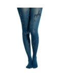 Collant Berthe Aux grands Pieds  Opaque Chiné Oiseaux cobalt