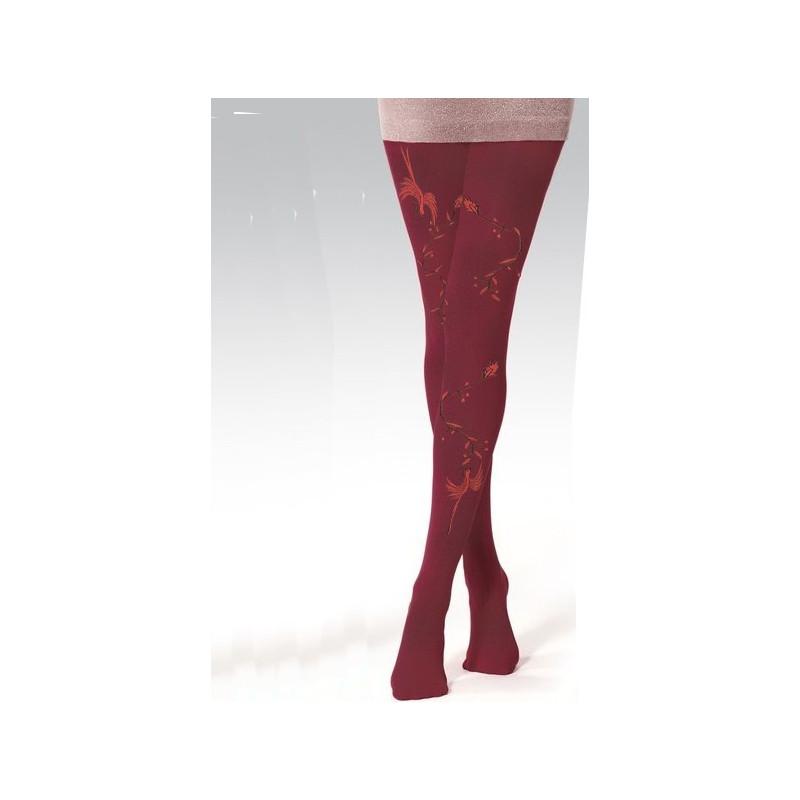 Collant Berthe Aux grands Pieds  Opaque Chiné Rouge