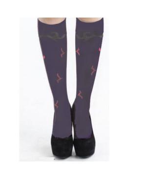 Mi-bas-berthe-aux-grands-pieds-prune-lycra-mouettes-fushias-vrai