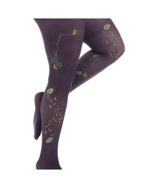 Collant Prune BErthe aux grands Pieds Oiseaux lyre
