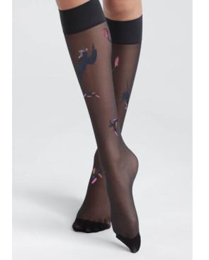 Mi bas noir Berthe aux grands Pieds oiseau lyre marine