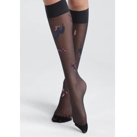 Mi bas noir Berthe aux grands Pieds oiseau lyre marine