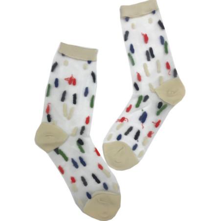 chaussettes-cristal-rayures-multi-transparente-traits-de-couleurs-LPC-corde