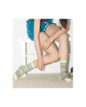Chaussettes Multi rayures coton fines Corde