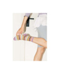 Chaussettes Multi rayures coton fines lilas