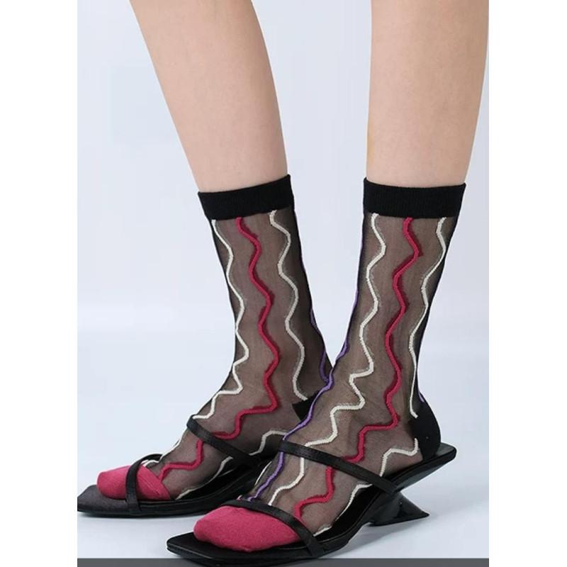 Chaussettes noir Crystal Veloutes