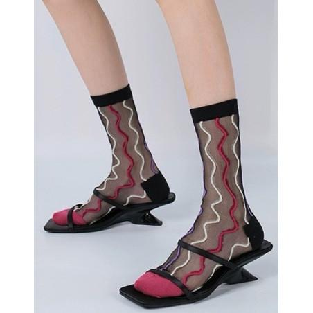 Chaussettes noir Crystal Veloutes
