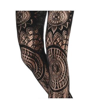  Collant-Emilio-Cavallini-dentelle-rosas-gothique-9167-noir-avant-détail