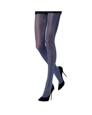 Collant bleu métallic lurex Emilio Cavallini
