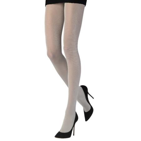 Collant-Emilio-Cavallini-lurex-argent-argenté-brillant