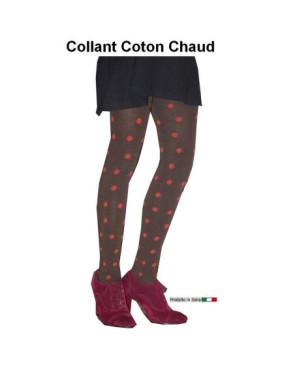 Collant Plumetis d'hiver marron