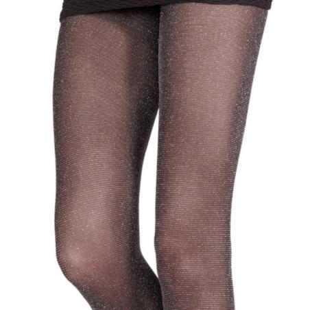 Collant Lurex Noir Argent Emilio Cavallini Metallic