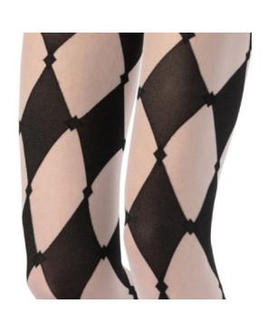  collant-lycra-losange-tendance-noir-et-blanc-5F32-détail