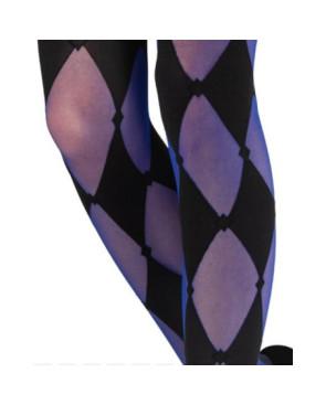  collant-lycra-losange-tendance-noir-et-bleu-5F32-détail