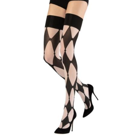 Jambières-lycra-losange-tendance-noir-et-blanc