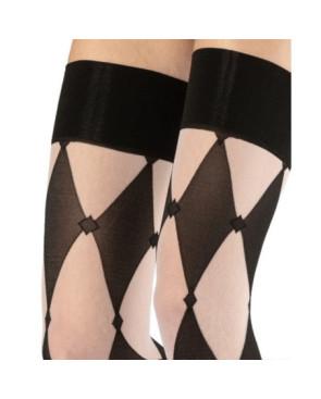  Jambières-lycra-losange-tendance-noir-et-blanc-détail