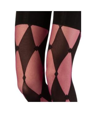  Jambières-lycra-losange-tendance-noir-et-bordeau-détail