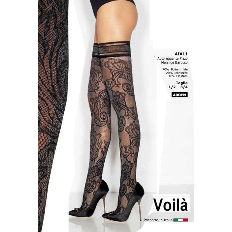 Bas Top Dentelle grise Voilà