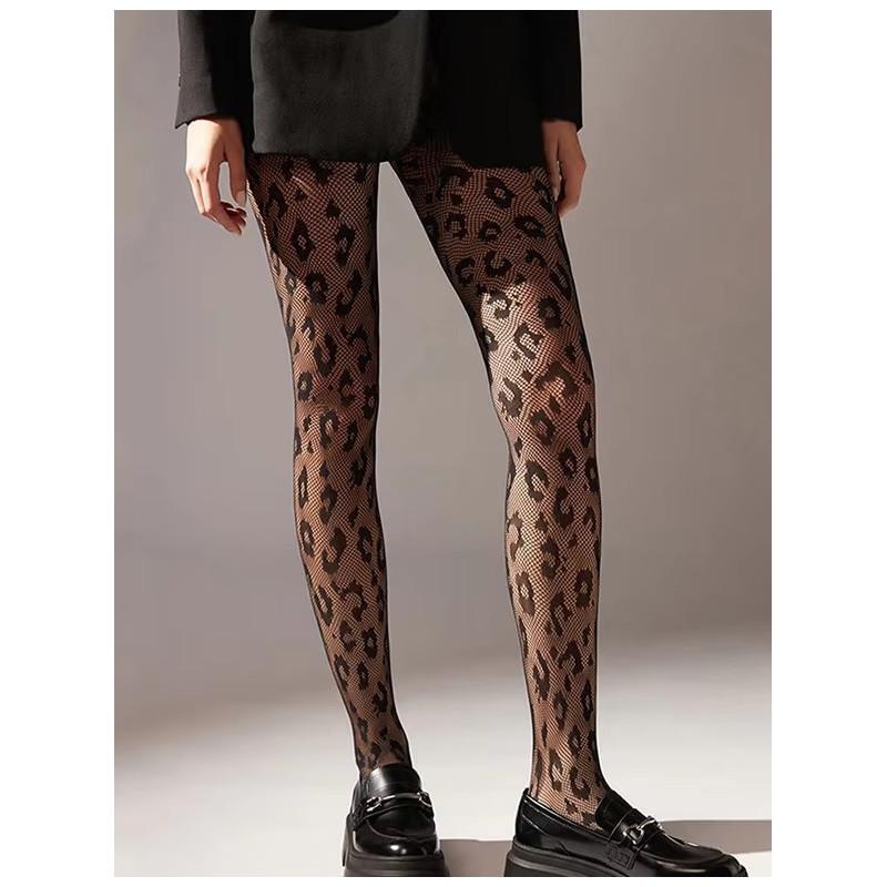 Collant Resille Léopard Léopard noir