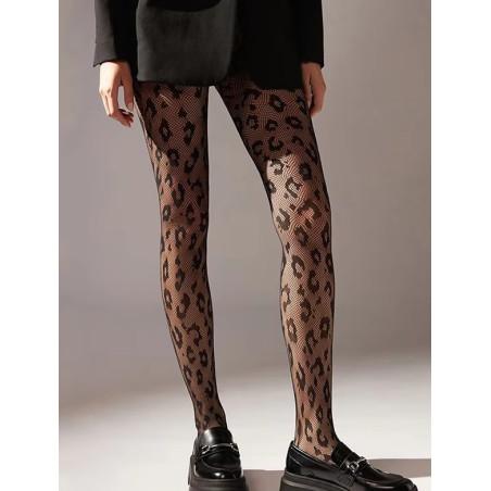 Collant Resille Léopard Léopard noir