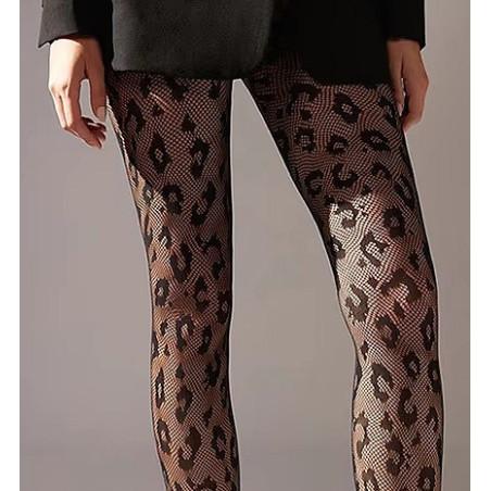 Collant Resille Léopard Léopard noir