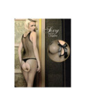 Collant combinaison Ouvert Resille et rubans noirs
