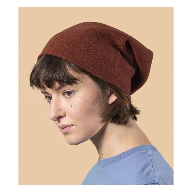 Bonnet-pure-Laine-feutre-Kopka-brun-oranger
