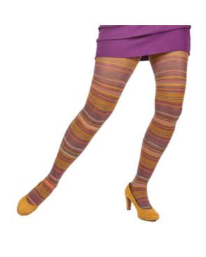 Collant-hiver-Cronert-coton-bio-multi-rayures-fine-rouge-roses