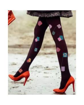 Collant-hiver-Cronert-coton-bio-noir-patchwork-rapiécé