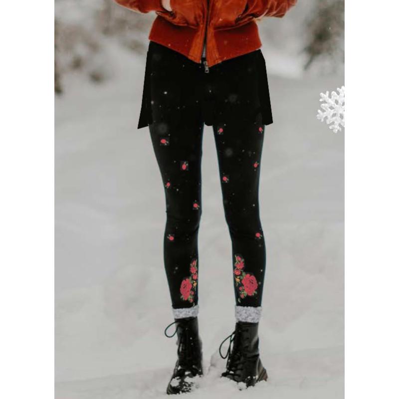 Collant Hiver Cronert coton Bouquet rouges