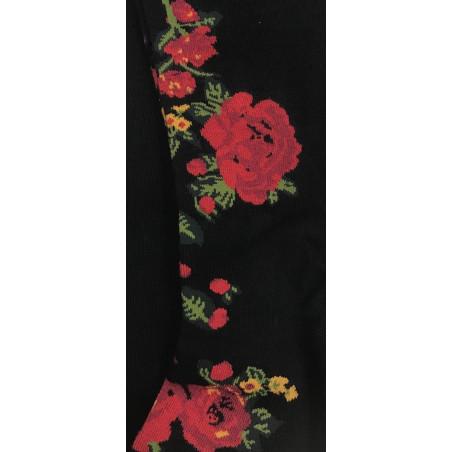 Collant Hiver Cronert coton Bouquet rouges