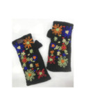 Mitaines Grosse Laine Fleurs tricotés Cronert