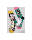 Chaussettes Ludique Chats Bouddhas asymétriques
