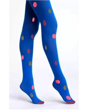 Collant Bleu Klein à Pois Sakura Voila