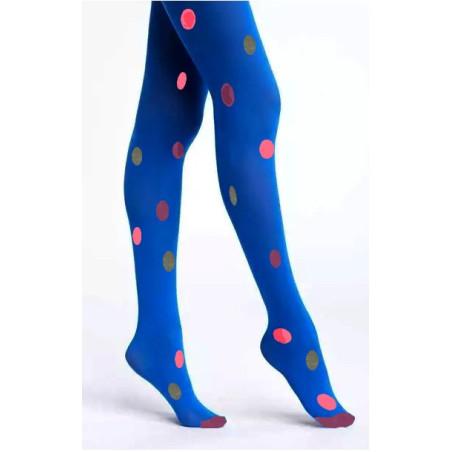 Collant Bleu Klein à Pois Sakura Voila